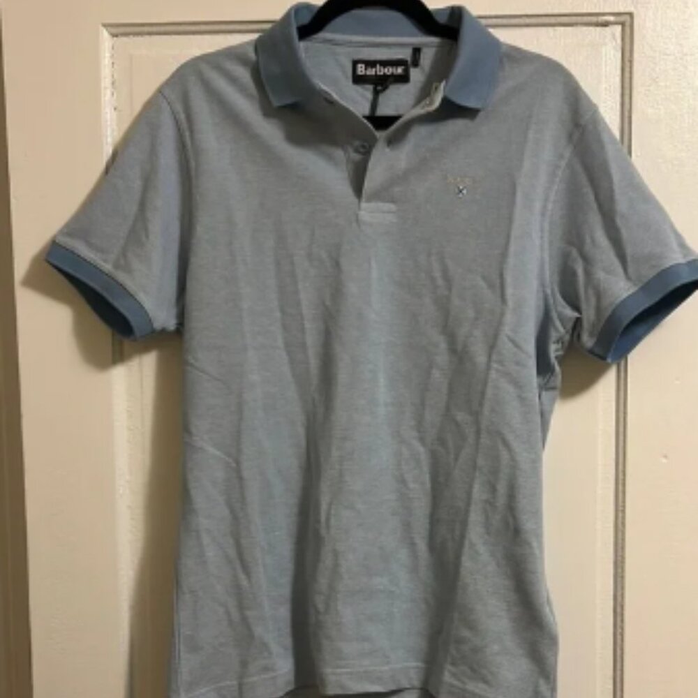 Barbour Men's Blue Polo Shirt, Medium